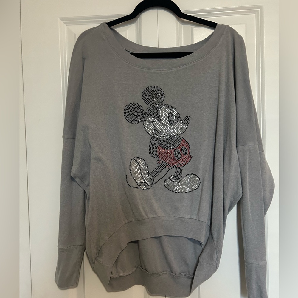 Disney Parks Rhinestone  Large Mickey batwing high low Jersey.